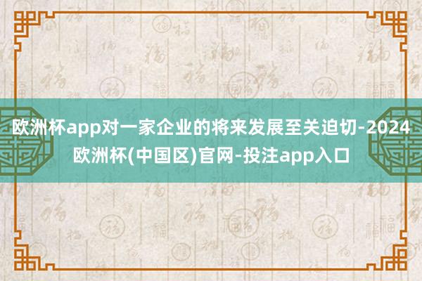 欧洲杯app对一家企业的将来发展至关迫切-2024欧洲杯(中国区)官网-投注app入口