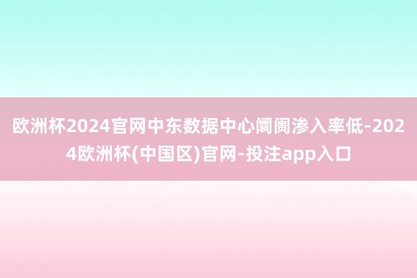 欧洲杯2024官网中东数据中心阛阓渗入率低-2024欧洲杯(中国区)官网-投注app入口