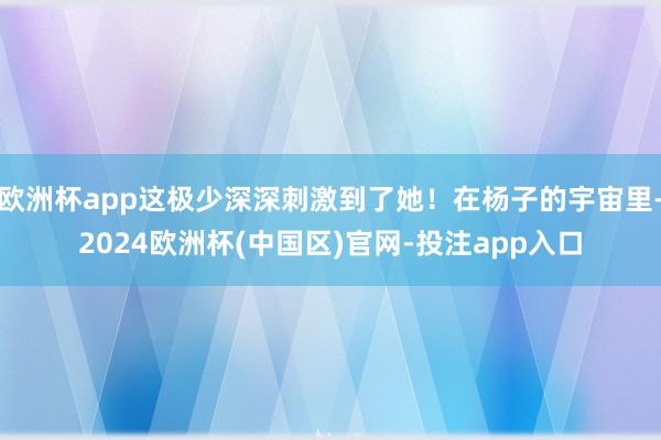 欧洲杯app这极少深深刺激到了她！在杨子的宇宙里-2024欧洲杯(中国区)官网-投注app入口